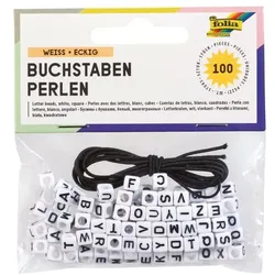 folia 6er-Set Buchstaben-Perlen - weiß weiß