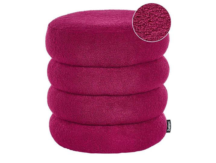 POUF Bouclé Burgunderrot Sumpter