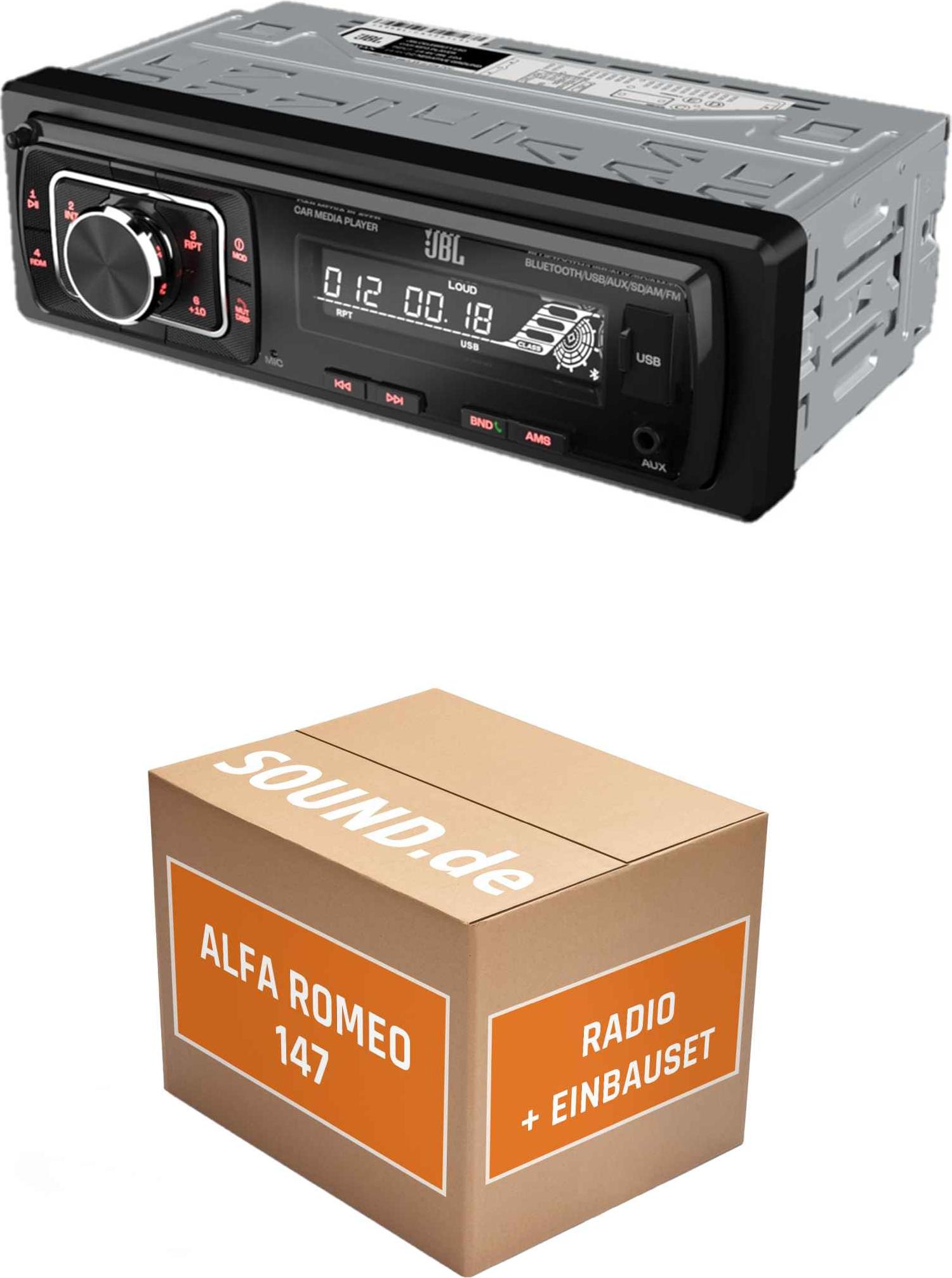 Autoradio Einbaupaket JBL Celebrity 150 passend für Alfa Romeo 147 + Magneti Marelli Navigation Silber | Bluetooth USB