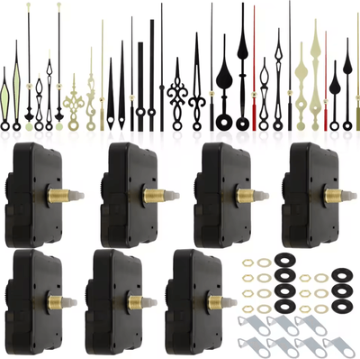 Inspire Curations Silent Quartz Clock Movement Kit With 10 Styles Of DIY Clock Hands set A