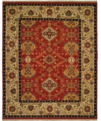 KALATY Traditional Red Flatweave Wool Area Rug