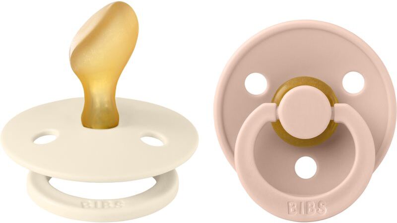 BIBS Colour Size 1: Anatomical 0-6 months dummy Ivory / Blush 2 pc