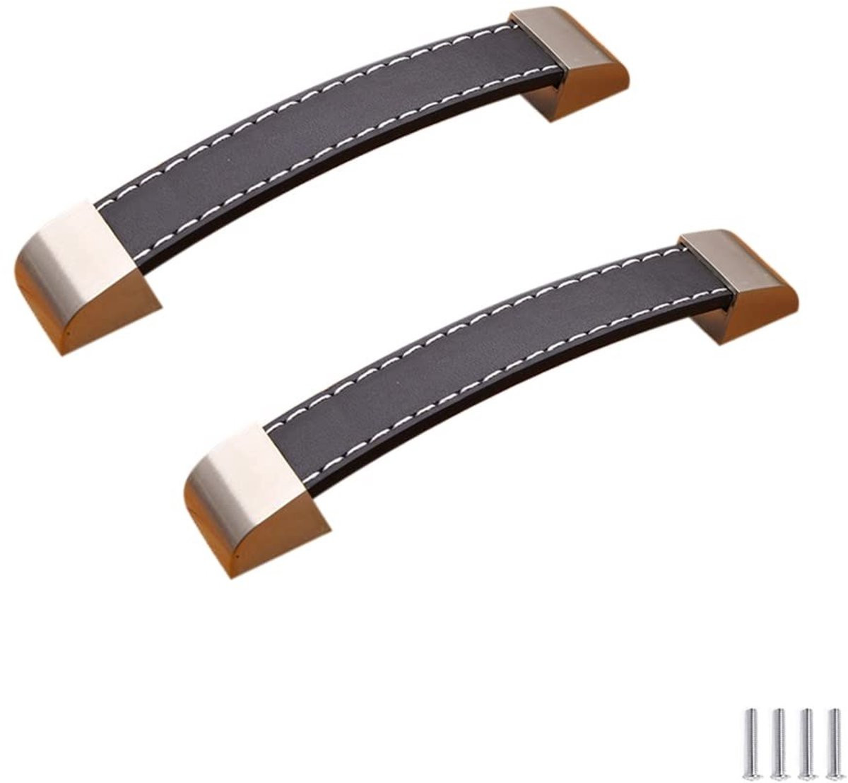 Dailygoods Lederen Handgrepen - 2 Stuks - Vintage Design - Meubelknoppen voor Kastdeuren - Zachte PU Lederen - Lengte: 128 mm