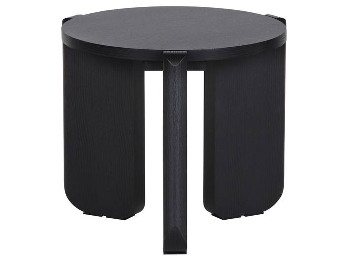 Runder Couchtisch Preffines S Durchmesser 50 cm Esche schwarz