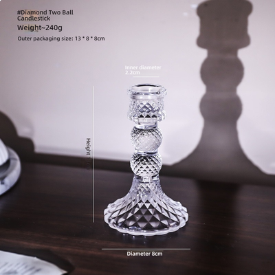 Inspire Daily Merch Pillar Glass Candle Wick Holder Clear Candlestick For Dining Table Design Decor 2