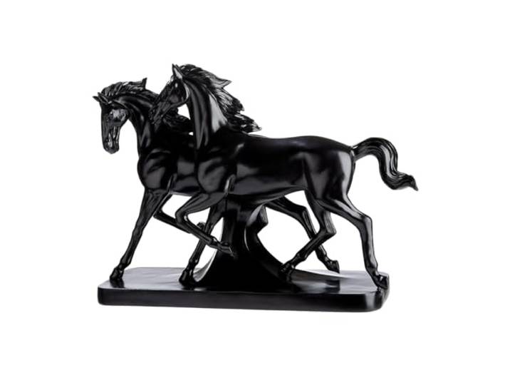 GILDE Figur Luna & Casanova - Pferdemotiv - Kunstharz - Schwarz - Höhe 27cm x Breite 34cm