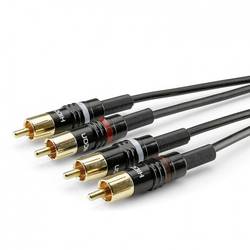 Sommer Cable HBP-C2-0090 Klinke / Cinch Audio Anschlusskabel [2x Cinch-Stecker - 2x Cinch-Stecker] 0.90 m Schwarz