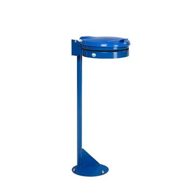 PROREGAL Standhalter mit Gummiband | mit Kunststoff-Deckel | HxBxT 105x37x46,5cm | Stahl | Blau | Mülleimer Abfalleimer Müllkorb