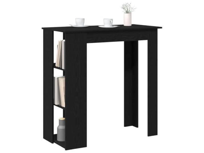 vidaXL Bartisch 102 x 50 x 103,5 cm Holzwerkstoff Schwarz Eichen-Optik Matte schwarze Eichenoberfläche für einen modernen Look, Enthält zwei Brettregale für Stauraum,