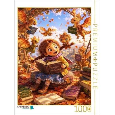 CALVENDO Puzzle Die Drachenbibliothek | 1000 Teile Lege-Größe 64 × 48 cm Foto-Puzzle für glückliche Stunden