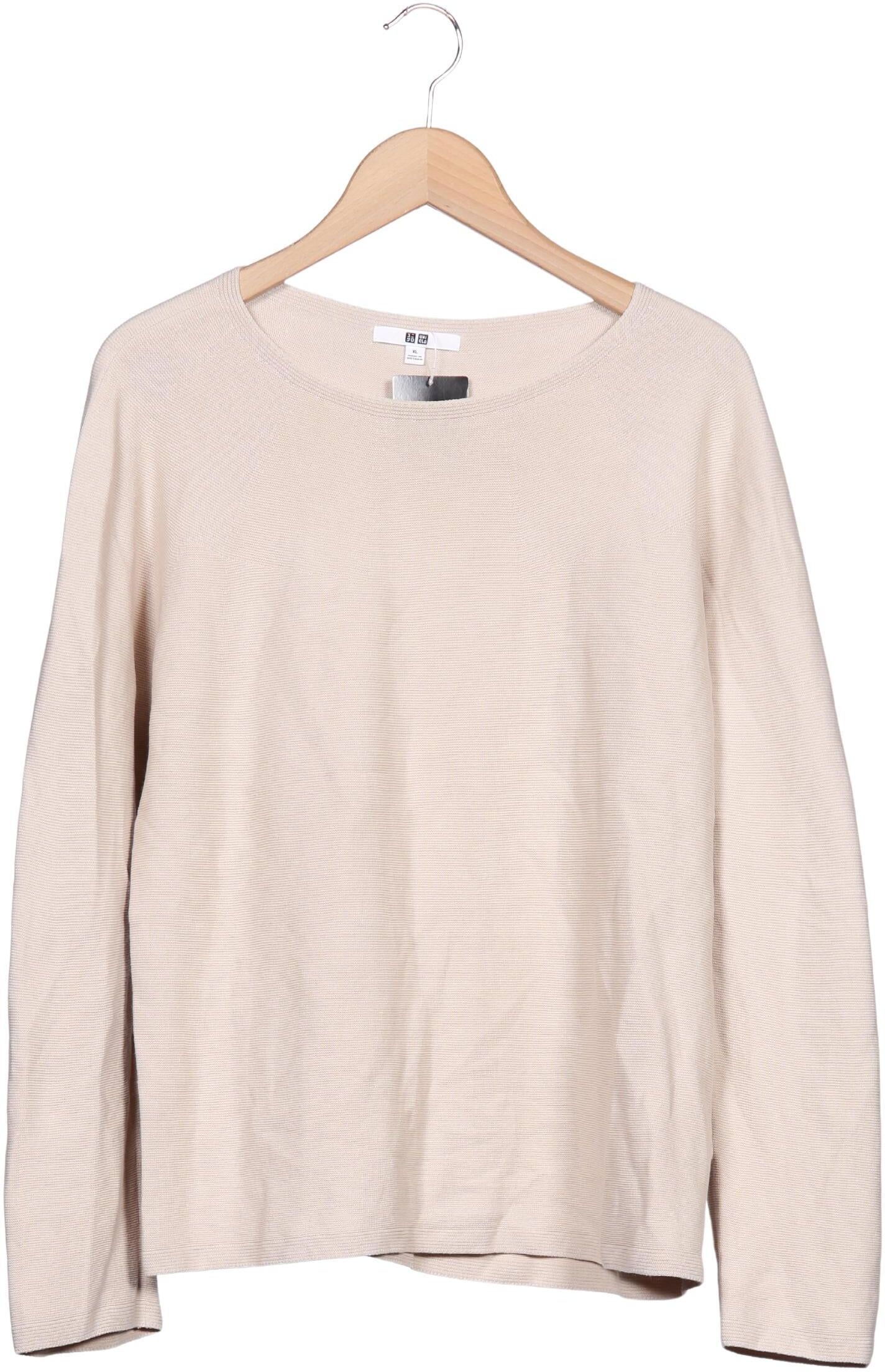 uniqlo Damen Pullover, Beige, Gr. XL, Baumwolle - Second Hand