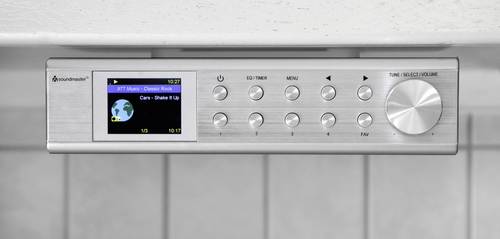Soundmaster IR1500SI Internet Unterbauradio Internet, DAB+, UKW Bluetooth, WLAN, Internetradio Freisprechfunktion Silber