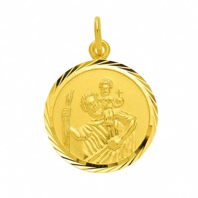 Kettenanhänger ADELIA´S "Medaille Christophorus 333 Gold ( 8K )", gold, Schmuckanhänger, Herren, Gold, Kettenanhänger, Goldanhänger Christophorus