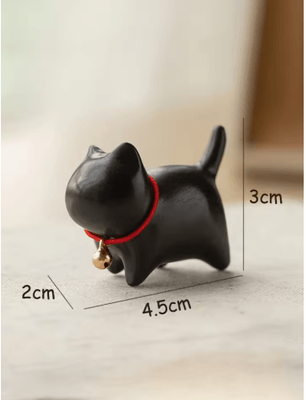 Inspire Picks Hand Carved Wooden Cat Figurine Mini Natural Wood Decor For Cozy Spaces a2