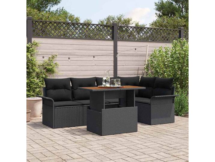 vidaXL Garten-Sofa-Set 6 stk. Schwarz