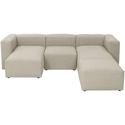 WOHNLANDSCHAFT 2 Kattrina Flachgewebe creme