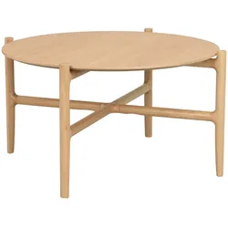 Couchtisch Holton aus Eiche, skandinavisches Design, rund 87 cm, natur, hochwertig verarbeitet