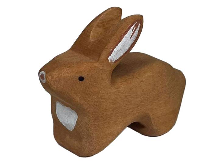 Holztier Hase handgefertigt, 5,5 x 4 x 2 cm