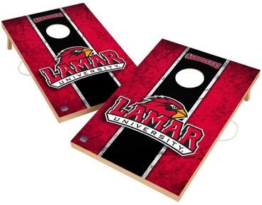 Skip's Garage Vintage Lamar University Cardinals Regulation 2x4 Cornhole Set