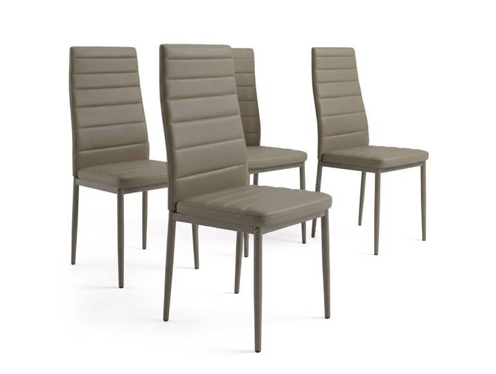 Lot de 4 chaises taupe