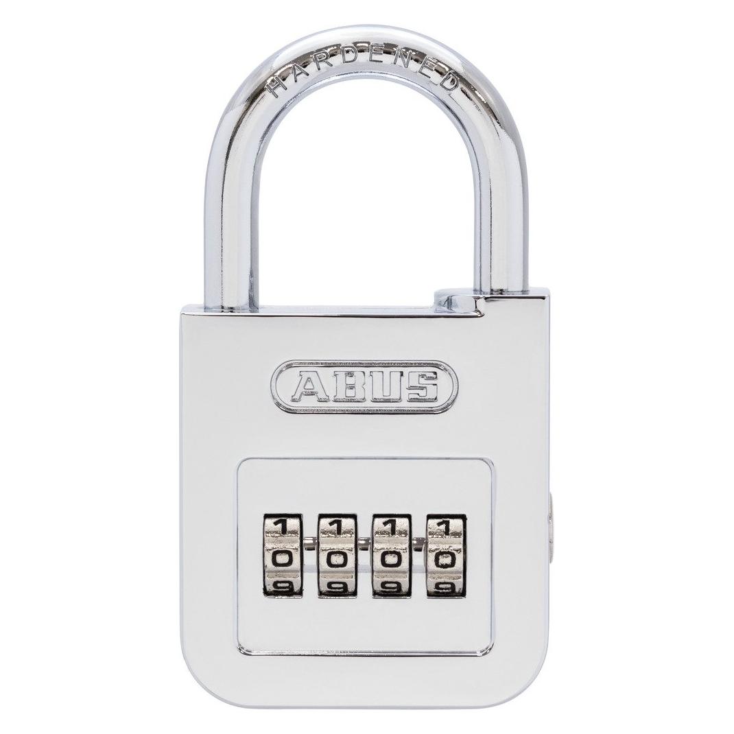 Abus Zahlenschloss 160/50 - Vorhängeschloss in hochglanz-verchromter Optik - mit individuell einstel (02987 5)