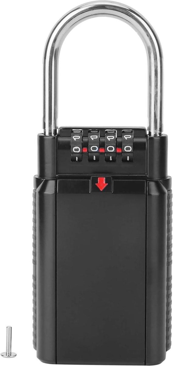 Zinklegering Key Lock Box met Cijferslot - Waterdichte Hangende Sleutelkast voor Huis en Kantoor - Zwart