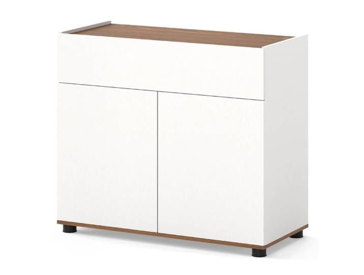 Buffet - HELLOSHOP26 - 80x35x70 cm - Blanc - 2 portes - 1 tiroir