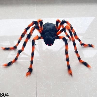 Uplifted Finds Giant Black Plush Halloween Spider Prop For Outdoor Yard & Haunted Decor b04