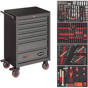 Vigor Werkzeugwagen Series M, V2379N/210, 255-teilig, schwarz / grau, 7 Schubladen