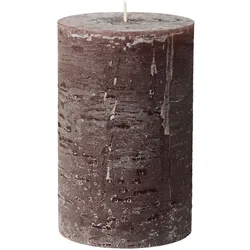 IB Laursen Rustikale Stumpenkerze mit Textur Ø 9,6 cm, Höhe 15, Ø 9.6 cm, chocolate