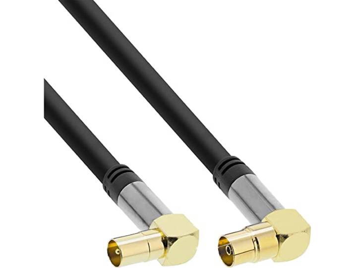 InLine 69210g 10 m IEC IEC – COAXIALE KABEL, COAXIAAL (CEI-kabel, IEC, goudblauw, goud, grijs, bocht, 10 M)