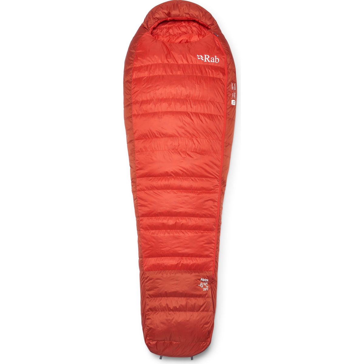 Rab Alpine -6C / 20F dark horizon/tuscan red (DHT) Left Zip QSN-09-DHT-REG-LZ