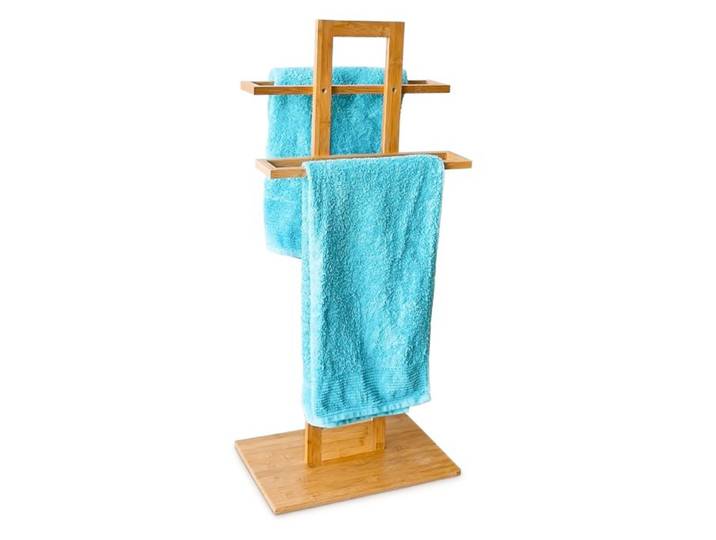 Relaxdays Porte-serviettes sur pied bambou