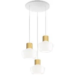 Fabas Luce Kino LED-Pendelleuchte 36 W 3900 lm 3000 K, dimmbar, Metall- und Borosilikatglasstruktur, Weiß - Kino