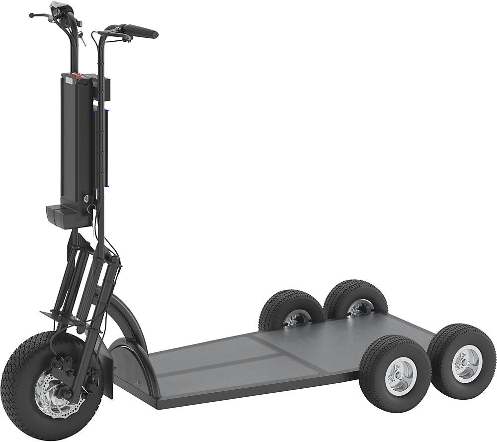 kaiserkraft Elektro Transportroller XXL PRO, 5 Räder, schwarz