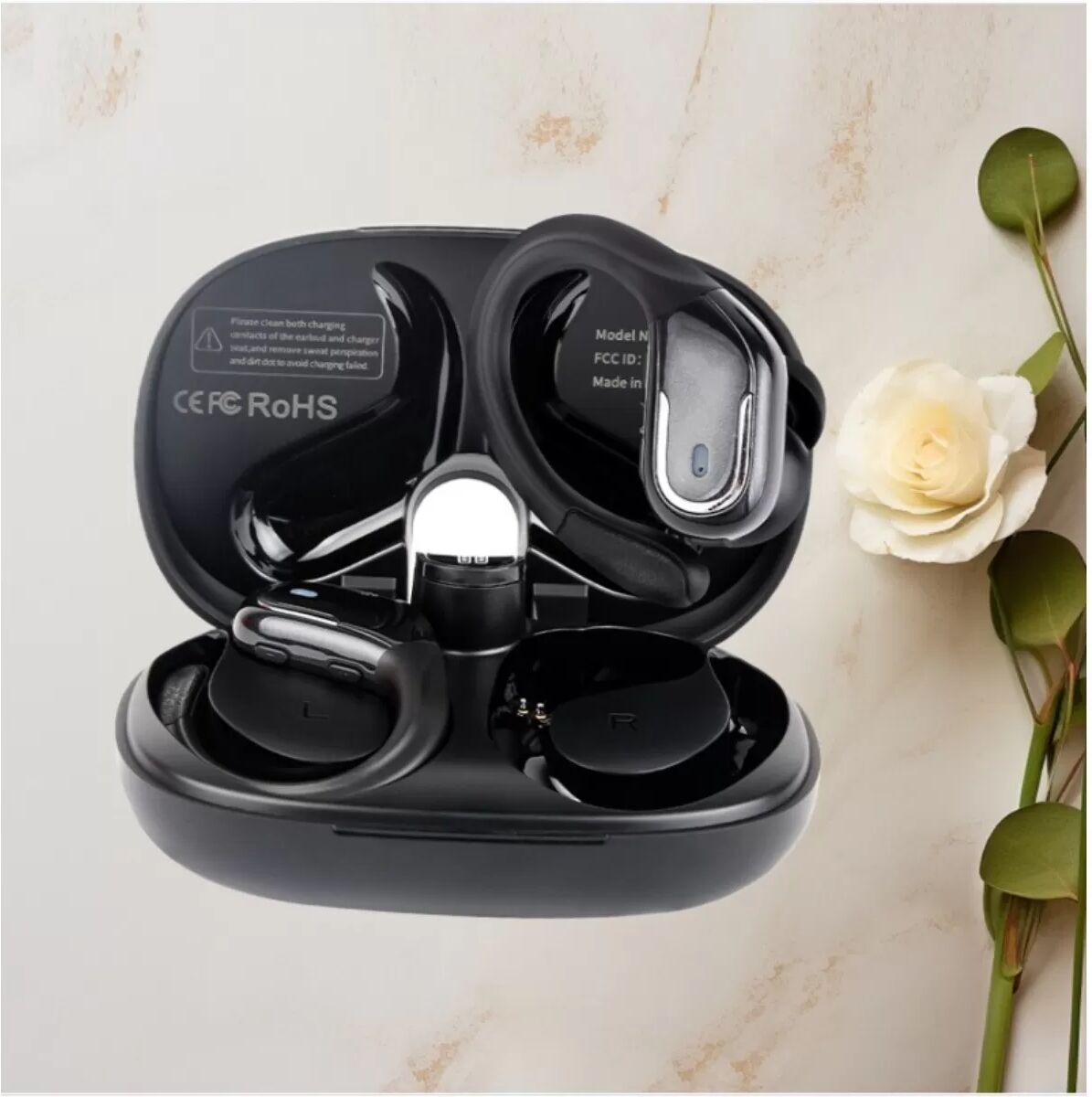INF Smart Touch Ohrhaken-Bluetooth-Kopfhörer – Touch-Steuerung, wasserbeständig, Noise-Cancelling, 480mAh