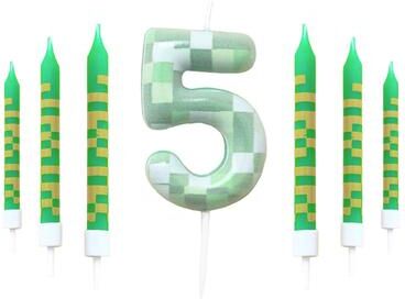 Uplifted Goods 7 Piece Green Digital Cake Candle Set 5