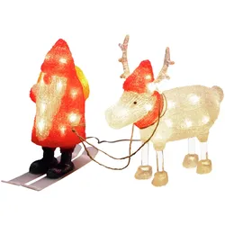 Konstsmide Weihnachtsbeleuchtung  LED Acryl Weihnachtsmann und Rentier