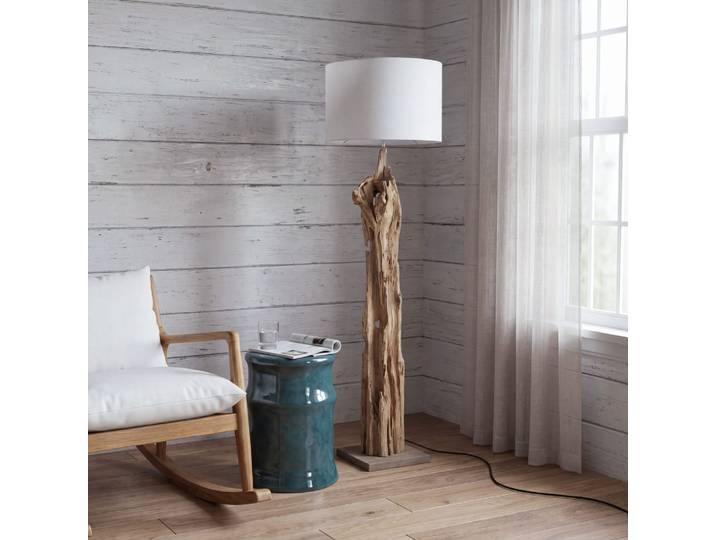 Lampadaire avec abat-jour ivoire, H169 cm