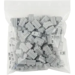 LEGO 1x2 Mauersteine Hellgrau - 250 Stück - Light bluish grey bricks (98283, LEGO Zubehör)