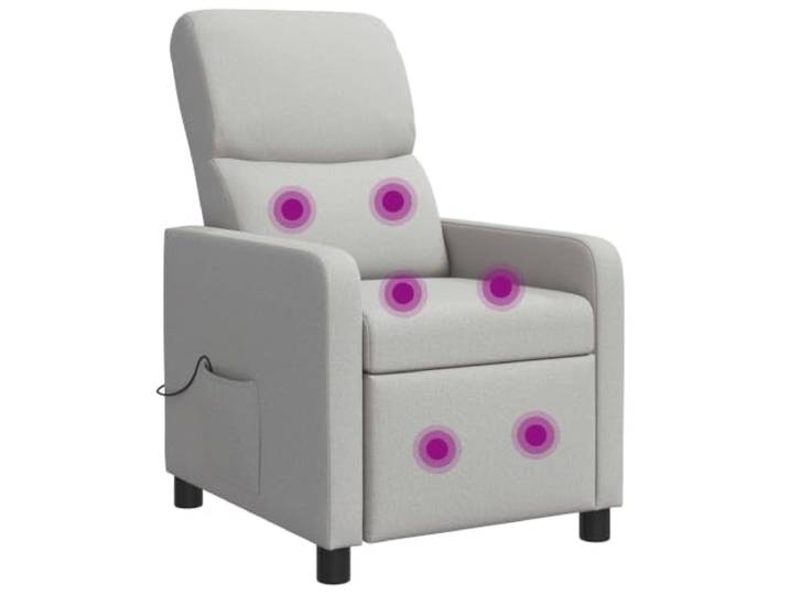 Massage Relaxsessel Wolkengrau Stoff mit Fernbedienung Verstellbare Neigung 115°-160°, kabellose Fernbedienung, Schaum-Faser-Füllung, Polyesterstoff atmungsaktiv, TV-Stuhl