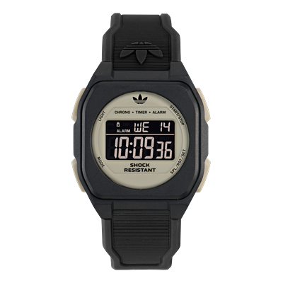 Digitaluhr ADIDAS ORIGINALS "CITY TECH FOUR", schwarz, Armbanduhren, Herren, Digitaluhr, Quarzuhr, Armbanduhr, Damenuhr, Herrenuhr, digital, Tag, Wochentag