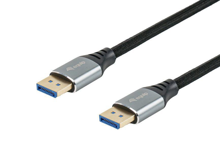 Equip 119283 DisplayPort 2.1 Premium-Kabel, Stecker auf Stecker, 3m, silber