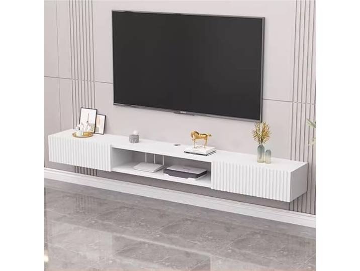 Ptasccne tv Schrank Schwimmende TV-Ständer-Medienkonsole for Fernseher, Unterhaltungscenter