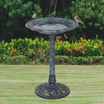 Multicon Wholesale Hub Outdoor Pedestal Bird Bath, Vintage Yard Art Garden Decor, Weather Resistant Resin Birdbath Outdoor Pedestal Bird Bath, Vintage Yard Art Garden Decor, Weather Resistant Resin Birdbath