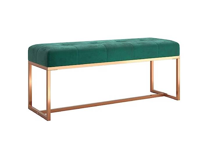 HKQWPBF Sitzbank Dunkelgrün 110x36x45 cm Samt Samt, Schaumstoff, Bettbank, zusätzliche Sitzgelegenheit, Montageanleitung, Wohnraum, Wohnung