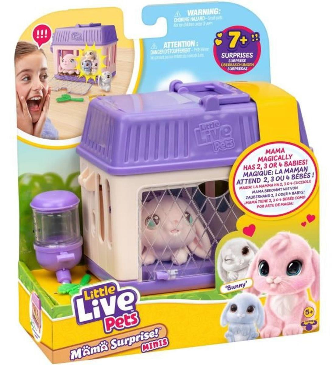 Little Live Pets Mama Surprise Bunnies Playset met baby konijntjes en aanpasbare accessoires