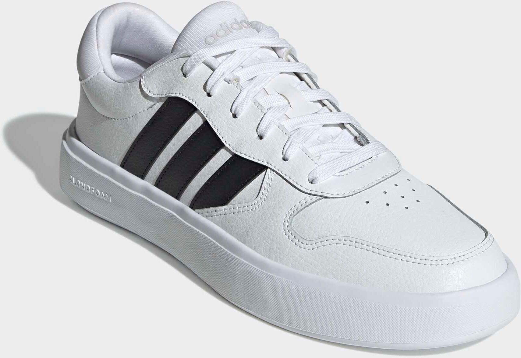 Sneaker ADIDAS SPORTSWEAR "LITECOURT", Herren, Gr. 42,5, schwarz-weiss (cloud weiß, core schwarz, grau two), Leder, Synthetik, Schuhe Sneaker cloud weiß, core schwarz, grau two 42,5
