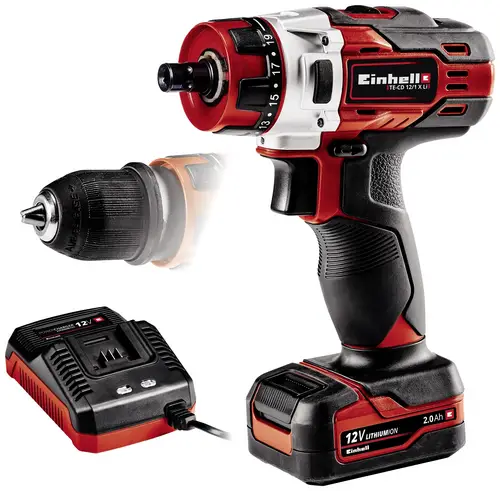 Einhell TE-CD 18/40 Li-Solo TE-CD 12/1 X-Li (1x2,0Ah) 4513592 Akku-Bohrschrauber 12 V 2000 mAh Li-Ion inkl. Ladegerät, inkl. Akku