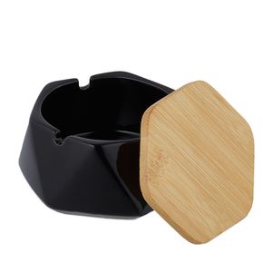 Relaxdays Aschenbecher schwarz, Indoor & Outdoor, mit Deckel, Tischascher aus Keramik, 12 x 6 cm, winddicht, 0,2 Liter